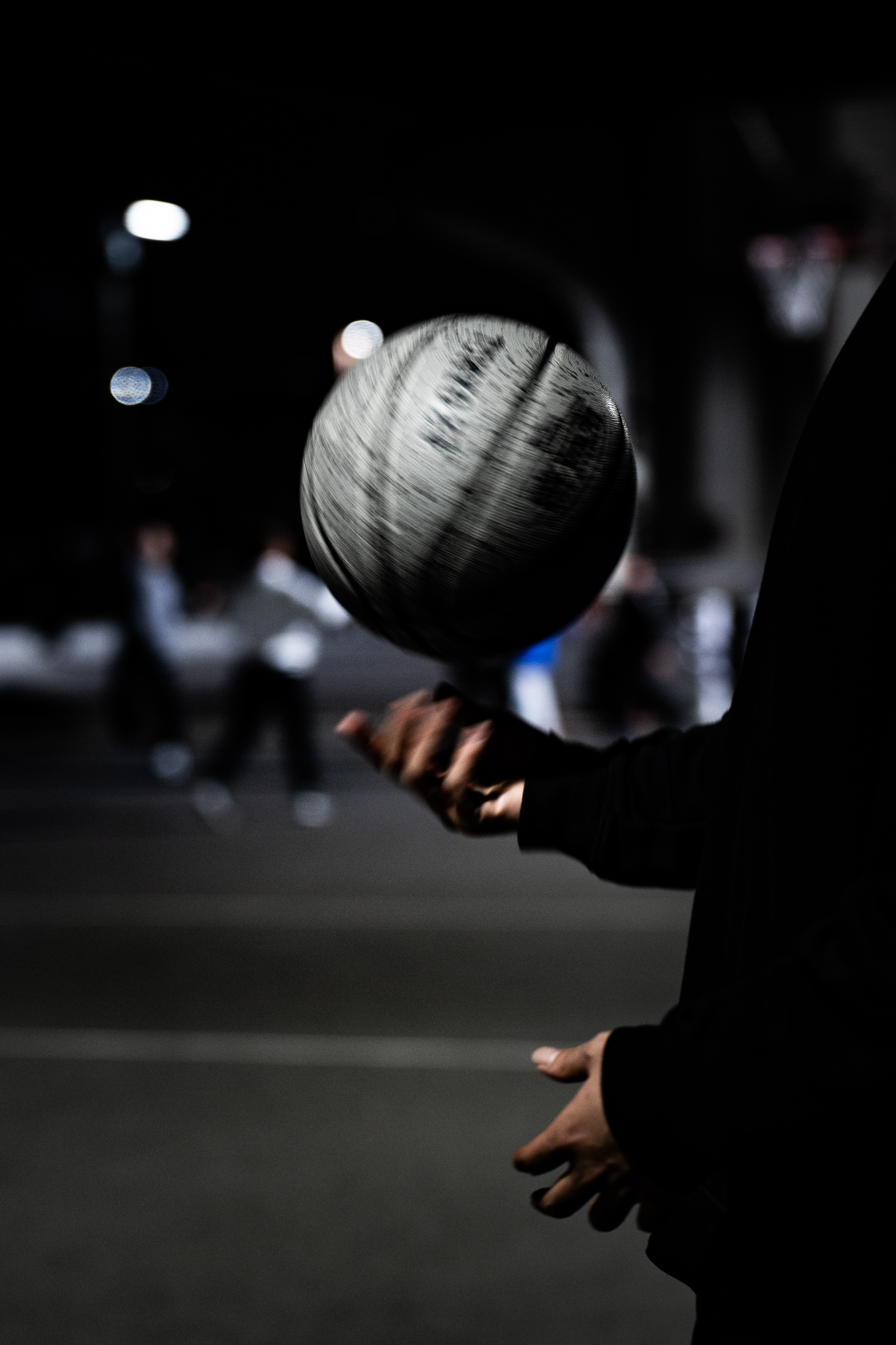Street basketball at night